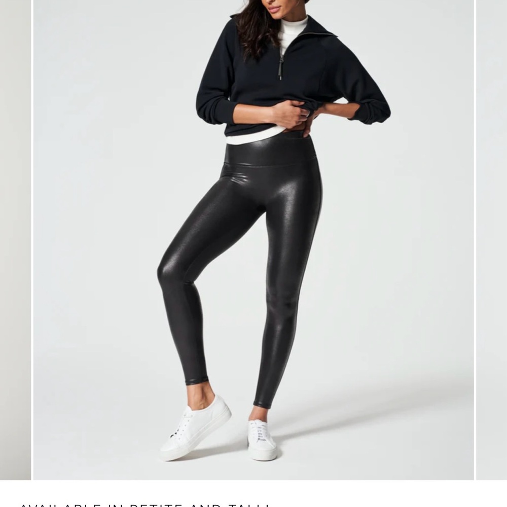 Faux leather leggings spanx, size medium